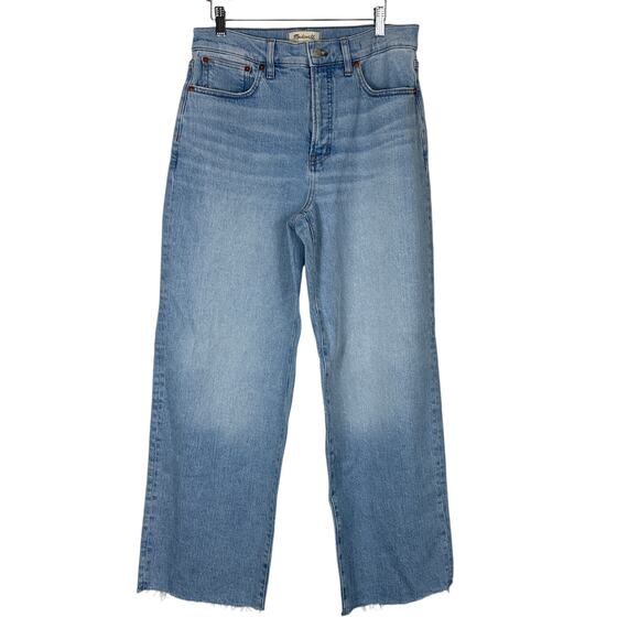 Madewell The Perfect Vintage Wide Leg Crop Jeans Womens 29T Light Wash Clean - Picture 2 of 8